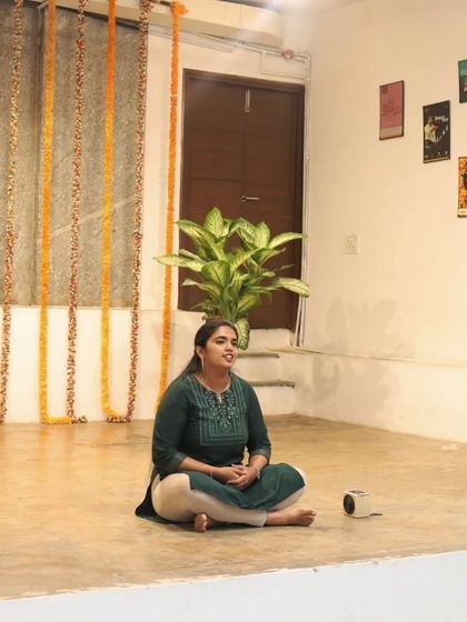 A vocalist performs at our Platform Performances event.