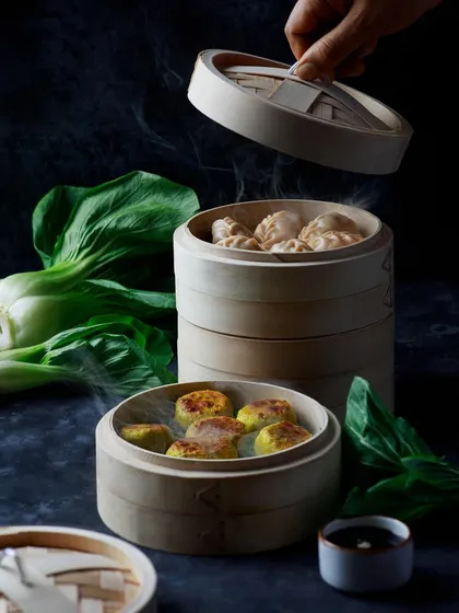 Capturing the steam rising from fresh dumplings was key for this shot at The Khyber Resort. The bamboo steamers and dark, moody background create an authentic and appetizing scene for these oriental delicacies.