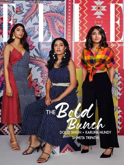 On the digital cover of Elle India with the talented Dolly Singh and Shweta Tripathi. I enjoyed being part of this "Bold Bunch" and the conversation we had.