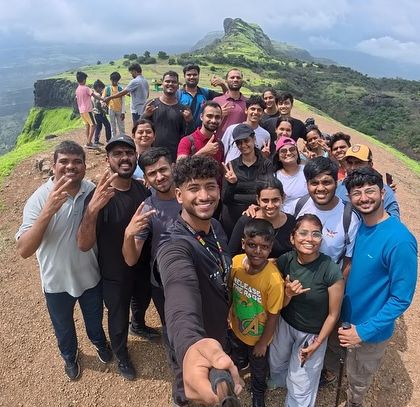 A selfie of our happy group on the Aadrai Jungle trek, capturing the fun and camaraderie.