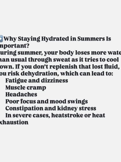 Staying hydrated is crucial, especially in the summer. This series explains why it's important, how much water you need, and simple tips to help you drink more water throughout the day.