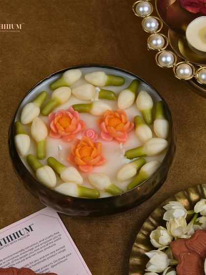 Statement Centerpieces: Urli & Bowl Candles photo 31