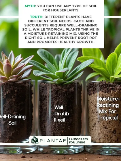 Using the right soil is fundamental to plant health. This visual explains the difference between well draining soil for succulents and moisture retaining soil for tropicals. As a plant expert, I ensure every plant gets the correct foundation to prevent root rot and promote growth.