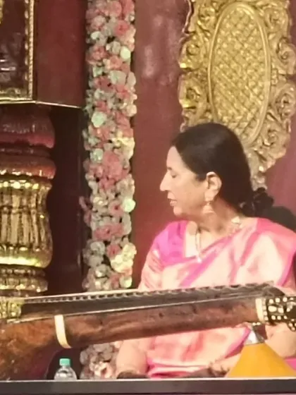 A candid moment of joy during my performance at the Sree Ramaseva Mandali. It was wonderful to see so many friends in the audience.