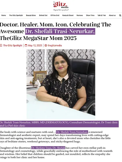 I was honored to be featured by The Glitz Media for my work as a dermatologist and my life as a mother. This article reflects my core philosophy: healing with science and nurturing with soul. My practice is built on a foundation of expertise, empathy, and a deep commitment to my patients' health.