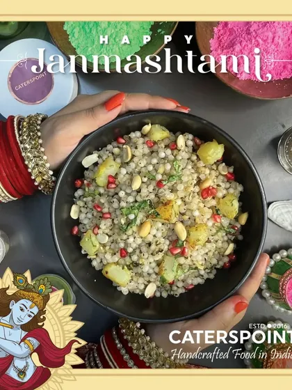 Our Janmashtami special Sabudana Khichdi, beautifully presented for the festive occasion. It's a dish that brings comfort and joy to your fasting days.