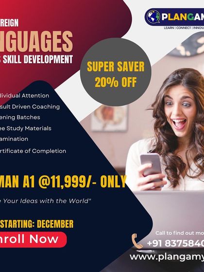 Get started with our German A1 course for just ₹11,999. This offer includes personalized coaching, free study materials, and placement assistance to help you share your ideas with the world.