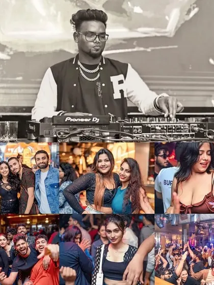 This collage captures the full experience at Gypsy Tower. It's me on the decks, the crowd dancing, and the unforgettable energy of the party.