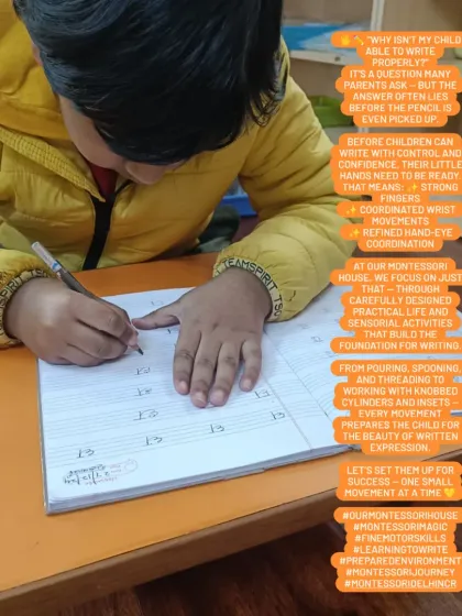 Many parents ask us, "Why can't my child write yet?". The answer often begins with developing strong, coordinated hands. Our approach focuses on foundational fine motor skills through practical activities, preparing the child for the complex task of writing.