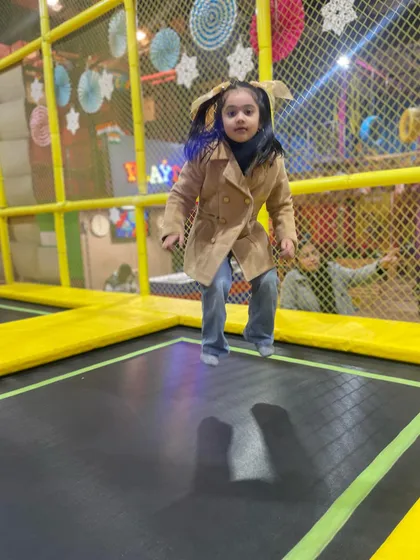 Mid-air and full of smiles. Our trampolines are a safe and fun way for kids to burn off that party excitement.