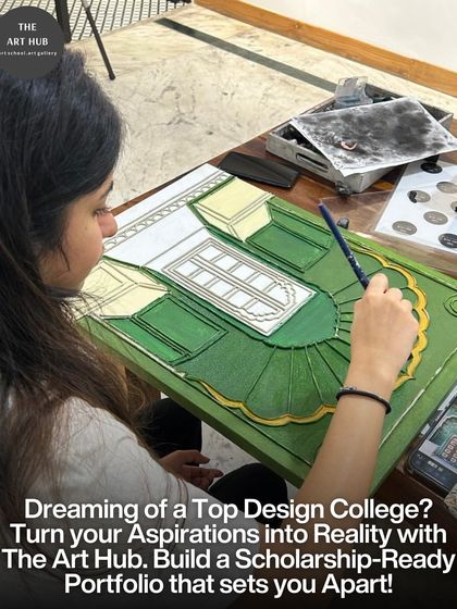 A student carefully adds color to a detailed architectural relief piece. This kind of project demonstrates both technical skill and creative vision, key elements for a scholarship-ready portfolio.