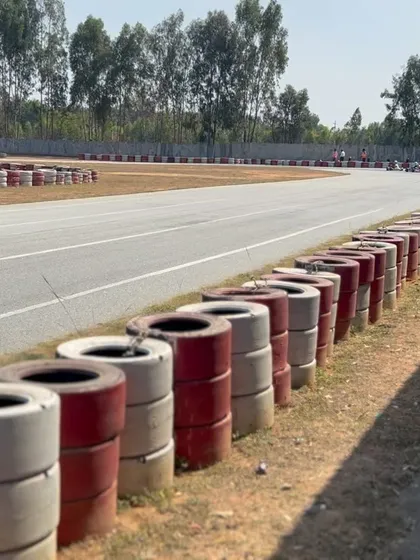 The empty track during a practice day.