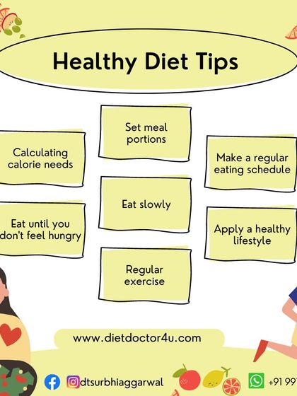 These healthy diet tips are simple and easy to apply. I encourage clients to set meal portions, eat slowly, and maintain a regular eating schedule to improve digestion and prevent overeating.