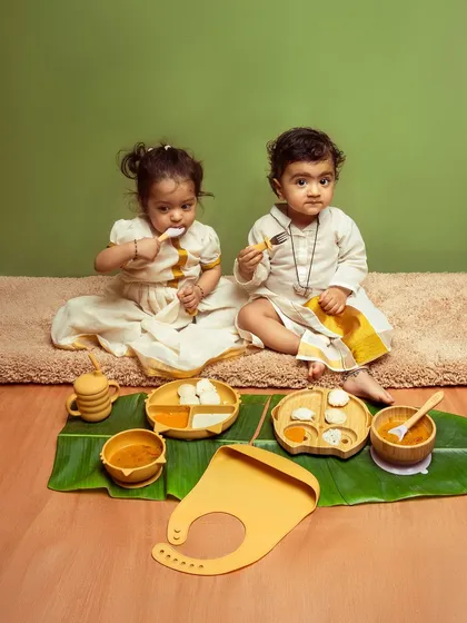 Product photography isn't just about the product; it's about the story. For this kids' dining set, we directed a lifestyle shoot with young children to create an authentic, heartwarming scene that connects with parents on an emotional level.