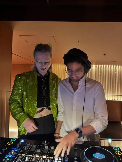 Collaborating with a local artist in Tokyo. I love connecting with the local music scene wherever I travel.
