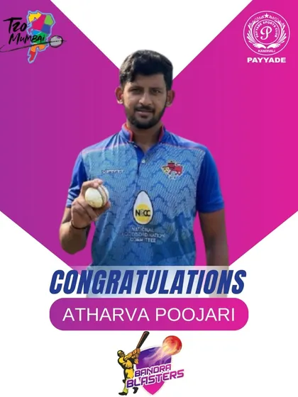 Well done to our bowler Atharva Poojari for being selected by the Bandra Blasters in the T20 Mumbai League. We are excited to see him perform on a bigger stage.