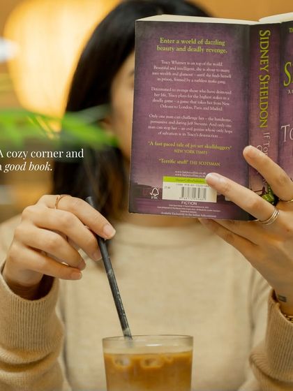 A cozy corner and a good book. We love seeing our customers get lost in a story at our cafe.