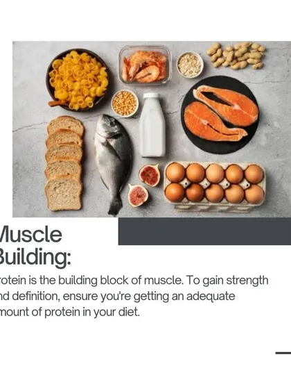 To gain strength and definition, ensure you're getting an adequate amount of protein in your diet.