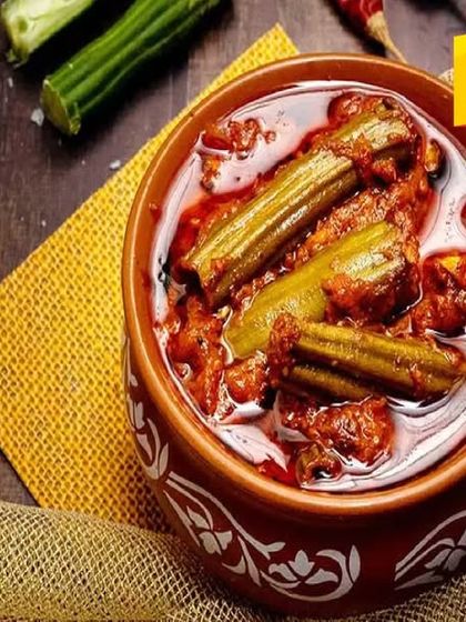 My special Drumstick pickle, a unique and delicious pickle that is full of flavor. It's made with tender drumsticks and a blend of traditional spices.