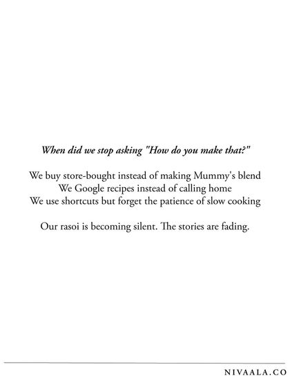 Nivaala - Recipe Preservation & Keepsakes Our Story: Why We Preserve photo 4