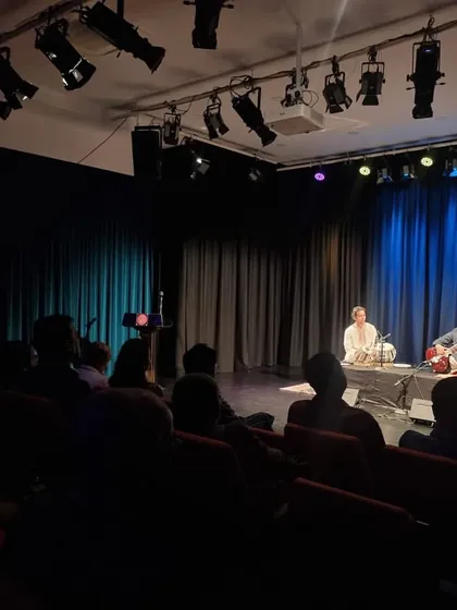 A view from the audience at the SIFAS Annexe Theatre in Singapore. It was a special, intimate concert in a place where my father once taught.