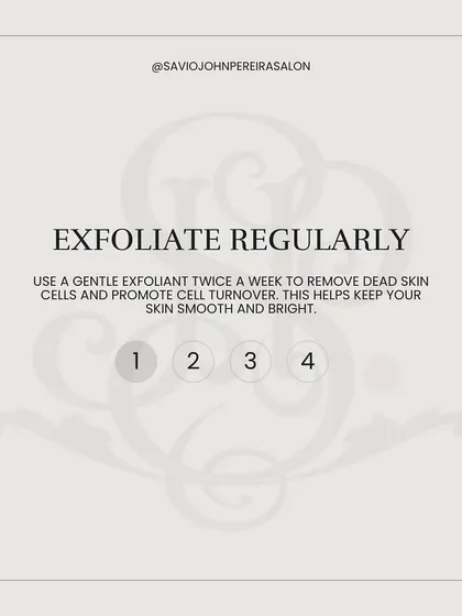 Tip 2: Exfoliate regularly. Using a gentle exfoliant a couple of times a week helps remove dead skin cells and promotes cell turnover, keeping your skin smooth and bright.