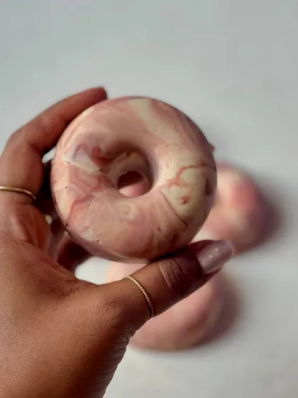 The cutest donut soaps. These are our number one bestseller, Sweet Rose Cold Process Soaps, but in the classic donut shape. They make for a fun and unique gift.