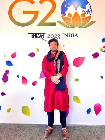 A solo picture at the G20 Summit in Agra.