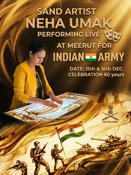 This poster announced my performance for a 60-year celebration with the Indian Army in Meerut. It's an honor to be part of such historic milestones.