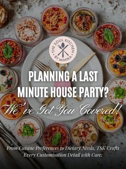 Planning a last-minute house party? I've got you covered. This platter of my signature dips is a testament to how I can handle every customization detail with care, even on short notice.
