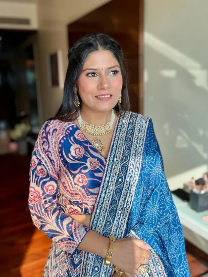 Another angle of this fresh and minimal look, showing how the makeup enhances her natural beauty without overpowering it.