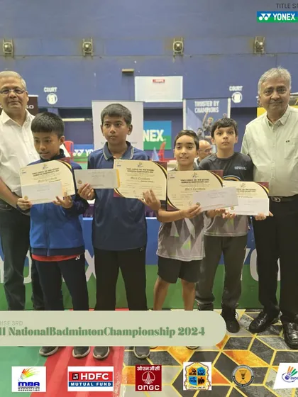 A group of young winners at the Mini National Badminton Championship.