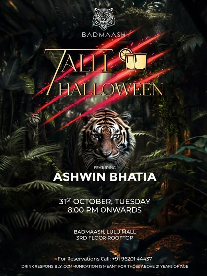 Bringing in the spooky spirit for Hallows Eve. A poster for my Halloween themed night at Badmaash, Lulu Mall.