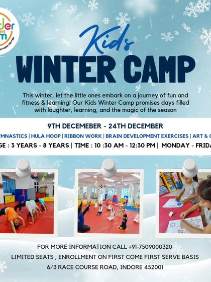 Information on our Kids Winter Camp, which combines gymnastics, brain development exercises, and art.