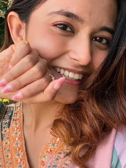 Absolutely in love with these new nails! A happy client showing off her pink ombre set.