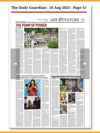 I was thrilled to be featured in The Daily Guardian's Art & Culture section. This media spotlight reflects my distinctive approach to design and storytelling through spaces, where creativity and culture merge in every detail.