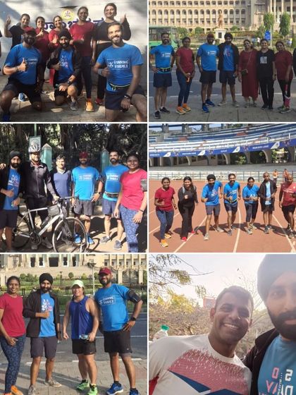A collage capturing a typical Sunday morning with the crew at Cubbon Park and Kanteerava Stadium. We mix up our locations and workouts to keep our training dynamic and engaging for everyone.