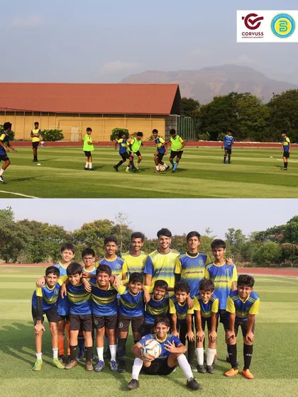 A collage showing a training match in action and the team posing for a group photo. It captures both the competitive spirit and the strong bond of our residential team.
