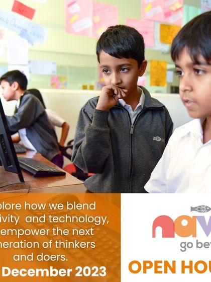 Visit our Open House to explore how we blend creativity and technology to empower the next generation of thinkers and doers. This image shows students focused and collaborating in our computer lab.