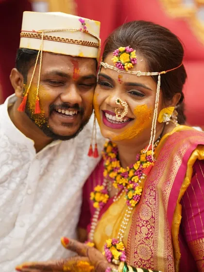 Pure joy and color at this Haldi ceremony. I created a water-resistant, fresh makeup look that stayed flawless and beautiful through all the fun and festivities.