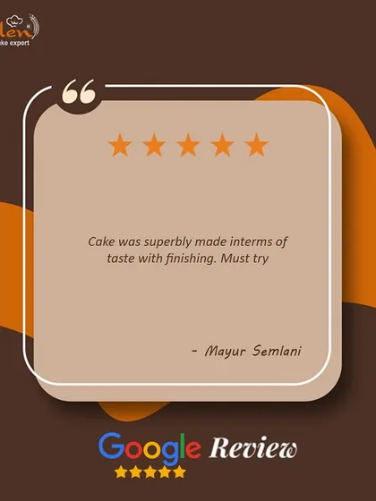 Thank you, Mayur, for your review. We take great pride in both the taste and the finishing of our cakes, and we're glad you found it superb.