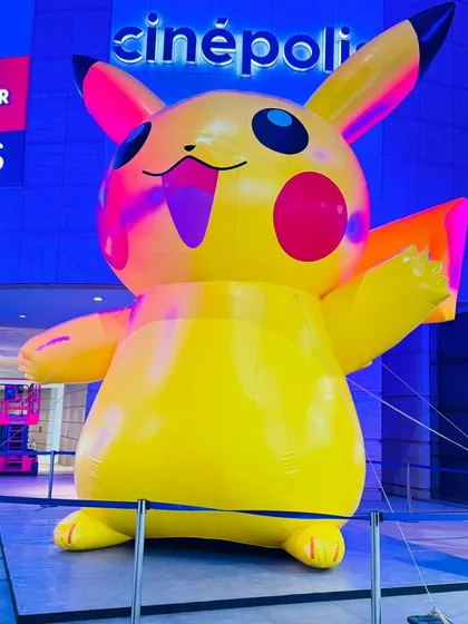 For promotions that need to make a big impact, we create giant custom inflatables like this Pikachu character for a Cinépolis event. These larger-than-life figures are excellent for drawing crowds and creating memorable brand activations.