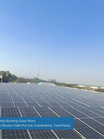 The 1802.86 KWp rooftop solar plant we commissioned for Schneider Electric in Coimbatore, Tamil Nadu. We deliver seamless renewable energy integration for tech-driven industries where uptime and cost optimization are key.
