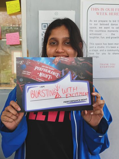 "Bursting with excitement!" The feeling is mutual. We love seeing our dancers this hyped to hit the stage and share their energy with the crowd.