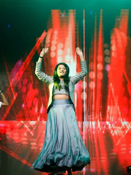 "Dance, Dance, Dance with my Hands, Hands, Hands." A simple pose that shows so much energy and joy on the sangeet stage.