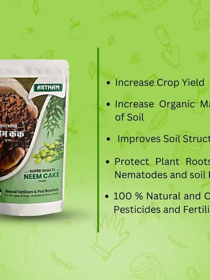 My Super Shakti Neem Cake is a must have for any organic garden. It improves the soil structure and protects plant roots from nematodes and other soil pests, helping to increase your overall crop yield.