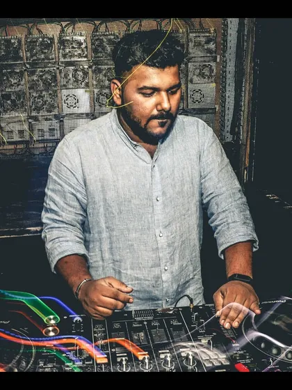 A long exposure shot capturing the motion and energy of my set. I mix everything from Deep House and Techno to Bollywood and Hip Hop.