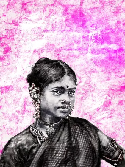 The full portrait of the "Vintage Woman." This piece is available as a high-resolution digital file, ready to be printed and framed at any size.