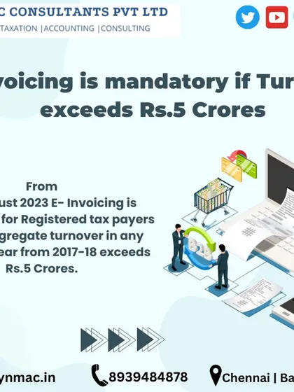 A significant change in GST compliance is that e-invoicing is now mandatory for registered taxpayers whose aggregate turnover exceeds Rs. 5 Crores. I help businesses implement the necessary systems to comply with this rule.