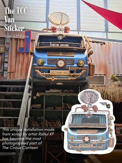 A feature on our TCC Van sticker, inspired by the unique scrap installation that has become the most photographed part of The Circus Canteen.